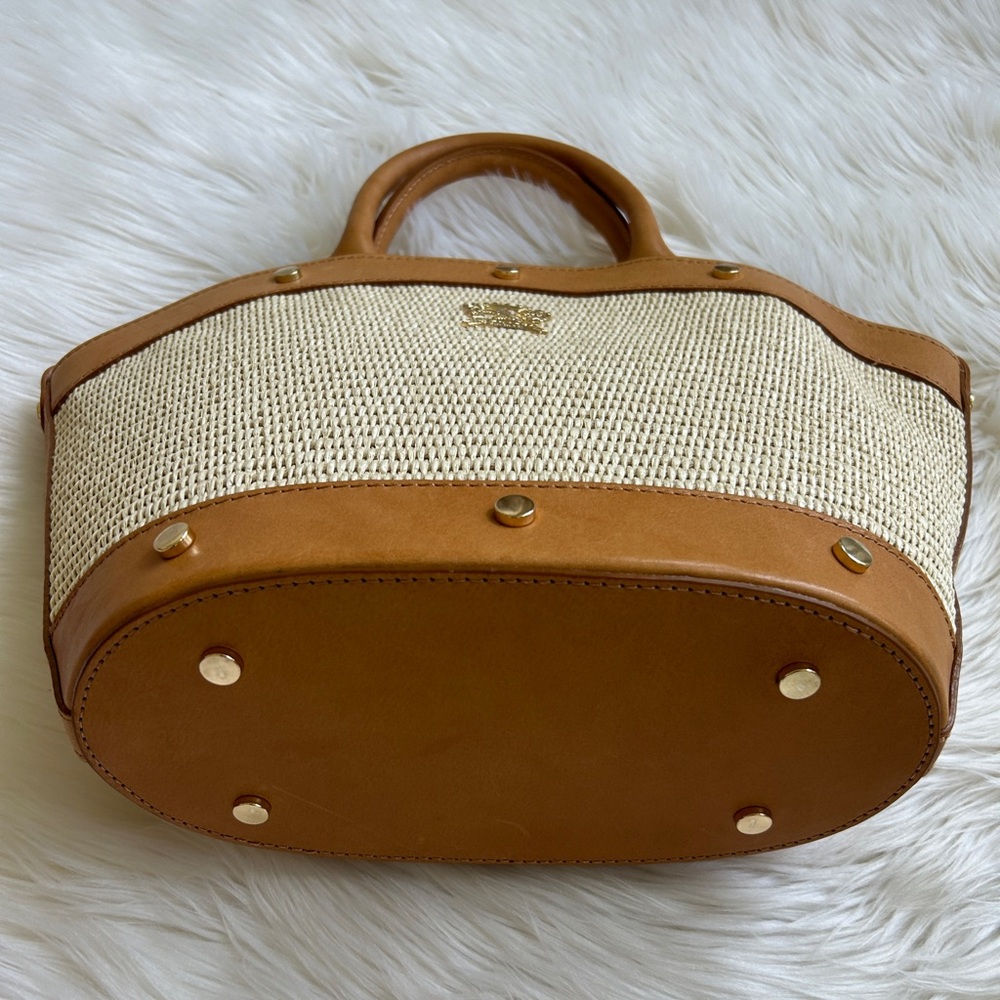$395 Retail NWOT Pratesi Brown and Cream Women's Italian Tote Bag - Picture 8 of 10